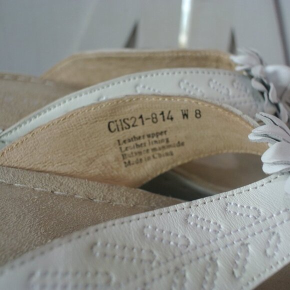 David Tate Leather Goldie Wedge Thong Sandals - Picture 9 of 10